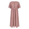 Summer Dresses For Women Boho Maxi Dress Short Sleeve V Neck Dresses Fashion Dress with Pockets
