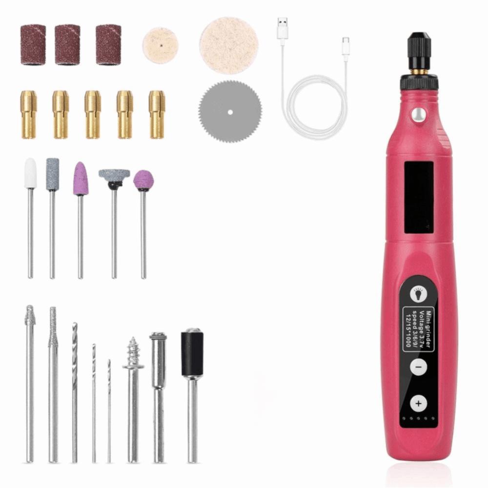 5-Speed Adjustable Rechargeable Polishing Machine Digital Display USB Engraving Tool DIY Projects