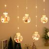 LED Christmas Wish Ball Curtain Lights - Snowman & Tree Festival Decor
