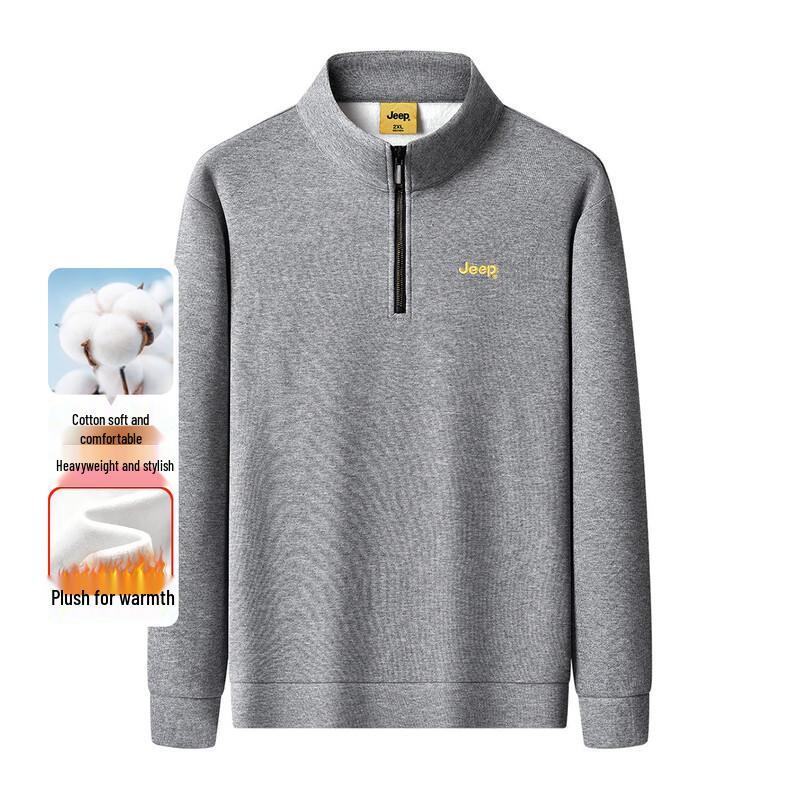 JEEP Men s 2025 Winter Casual Half-Zip Pullover Sweatshirt 2XL