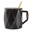 Ceramic Cup With Lid Spoon Creative Office Men And Women Drinking Cup Couple Black And White Advertising Campaign Gifts