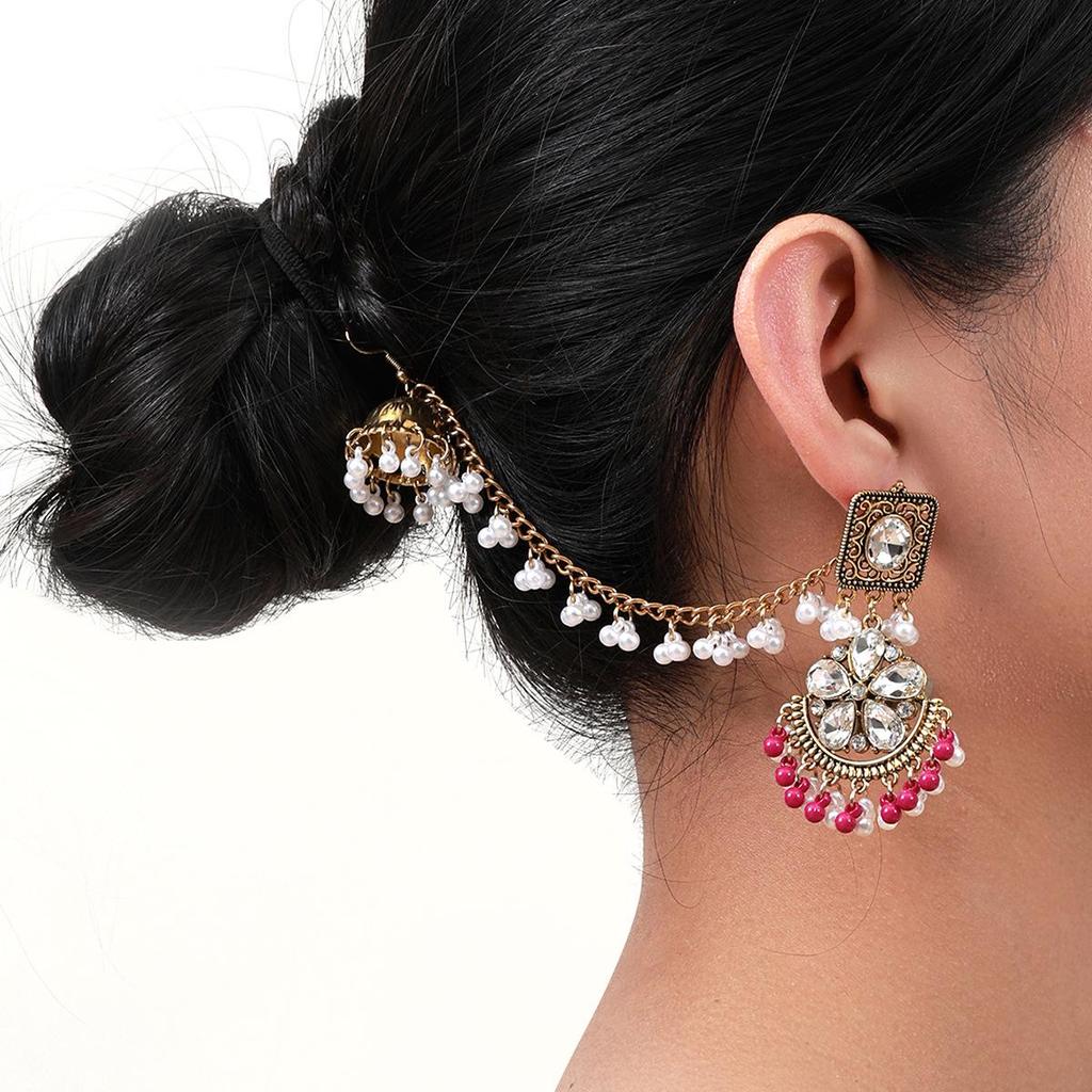 Bohemian Pearl Tassel Lantern Earrings