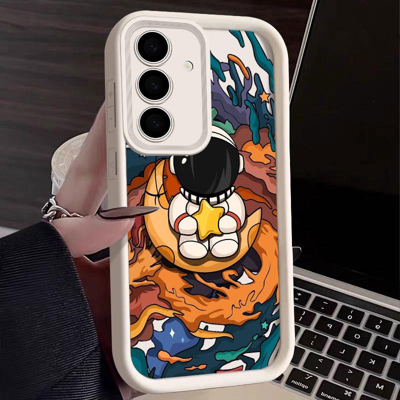 Spaceman Phone Case For Samsung S26 S25 S24 S23 S21 S20 Ultra Cute Astronaut Planet Funda For Galaxy S25 S24 FE S26 Plus Cover