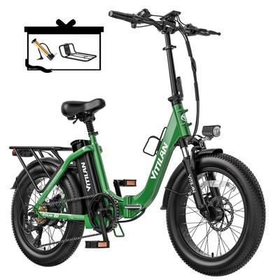 VITILAN U3 Electric Bike 750W Motor Foldable Electric Bicycle 48V 13AH Dual Disc Brakes 20"x3.0" Tire Shimano 7 Speed