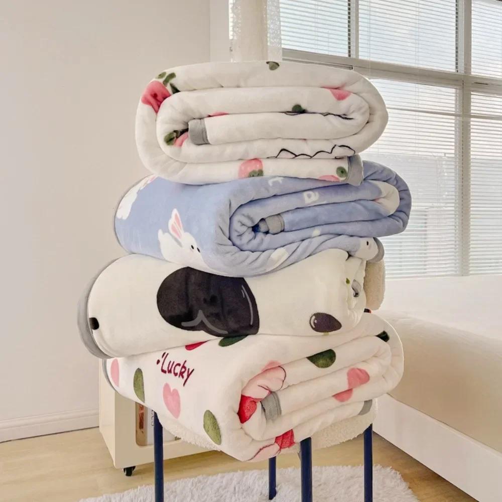 Blanket Mink Flannel Soft Nap Blanket Dormitory Thickened Flannel Bed Sheet Gift Air-conditioning Blanket