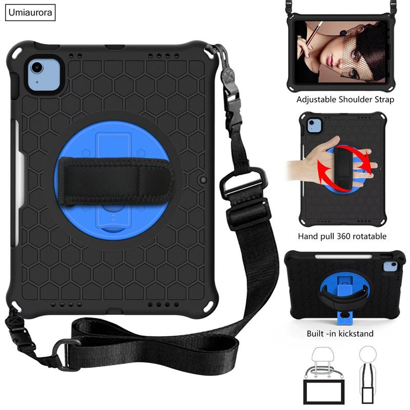 360 Rotate Hand Strap Case For IPad Mini 5 6 Air 2 3 4 10.9 9.7 7th 8th 9th Gen 10.2 Pro 11 Kids Eva Shockproof Cover