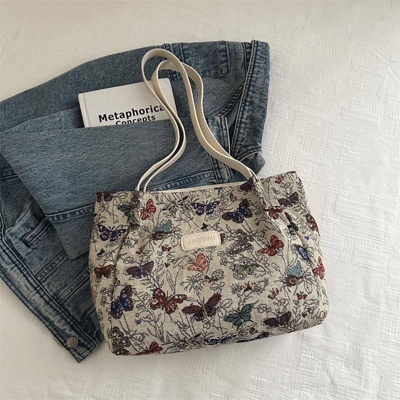 Chic Street Style Canvas Tote Bag For Girls Featuring Soft Durable Material