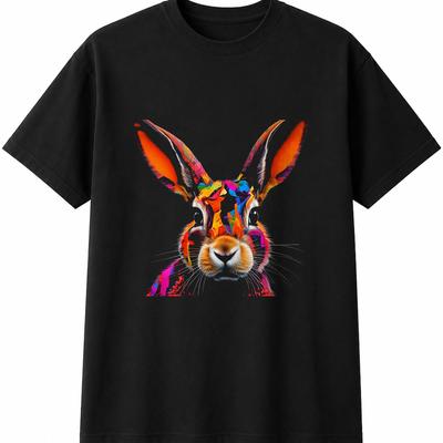 Neon Rabbit Paper Cute Mens Womens T-Shirt Kawaii Unisex Novelty Gift Tee Funny