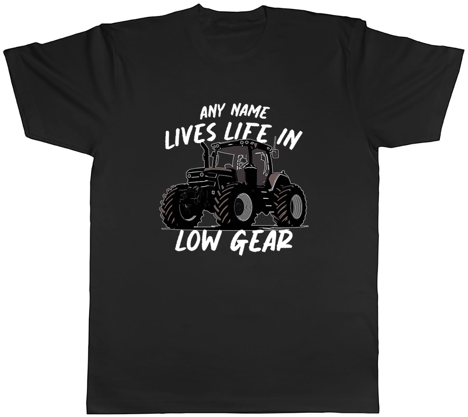 Personalised Lives Life in Low Gear Tractors Mens T-Shirt Tee Gift Top S