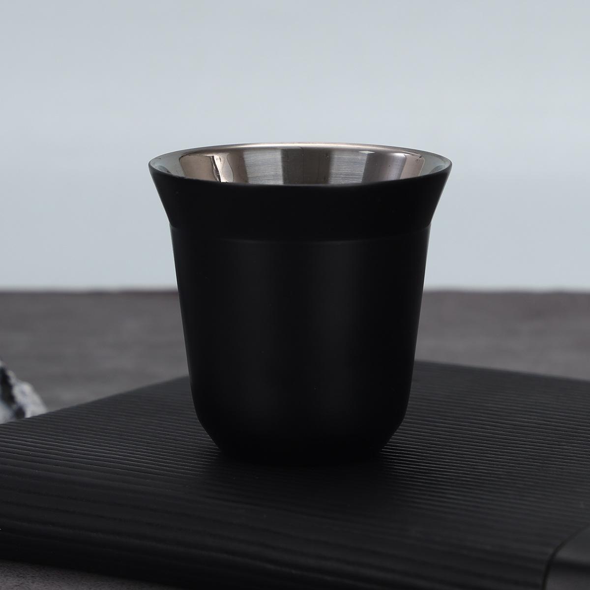 

Термос из нержавеющей стали 304, мини-кружка для кофе с двойной стенкой, домашняя кружка высокого класса для бизнеса в подарок 70ml чёрный