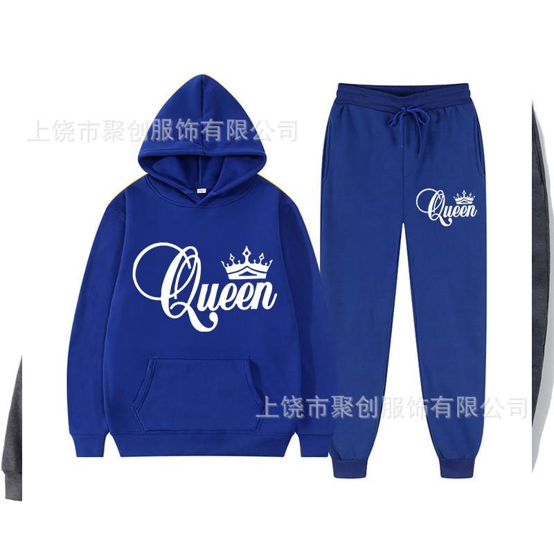 Mens Womens Hooded Sweatshirt Jogger Pants Set Casual Streetwear Outfit Sporty Loose Fit