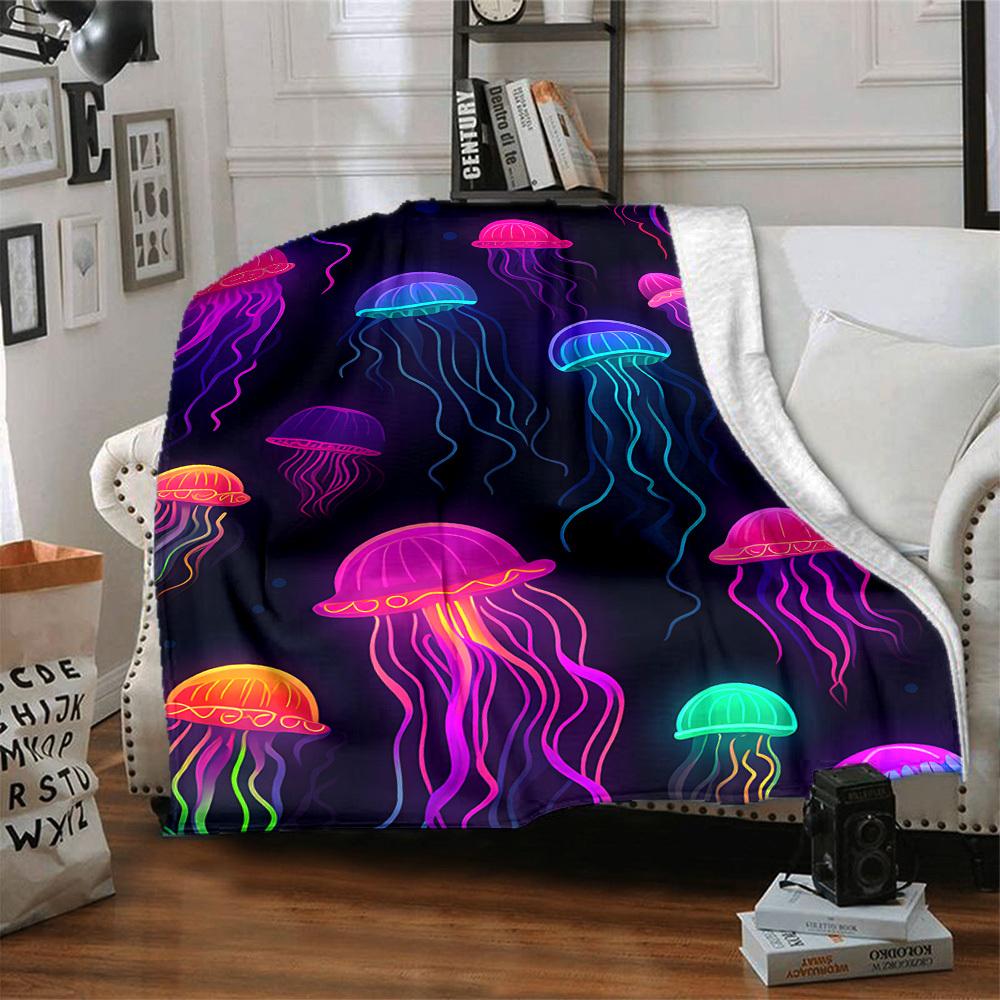 1 Stück Qualle Decke Warm, Gemütlich und Weich, Geeignet für Sofas, Betten, Autos und Büronutzung. Perfekt für Camping und Reisen, was sie zu einem großartigen Geschenk für