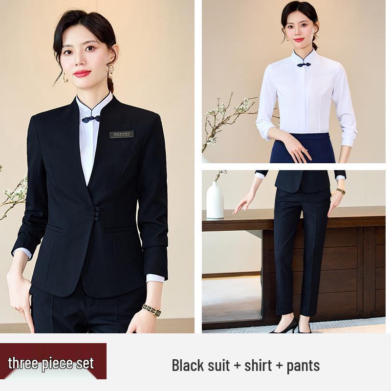 High-End Women's Workwear Set: Business Suit, Hotel Reception, Flight Attendant, Beauty Salon Uniform