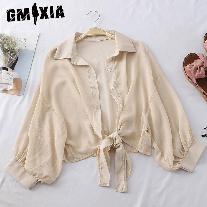 

GMXIA Женские модные повседневные однотонные блузки и рубашки-поло с длинным рукавом с принтом XXL хаки