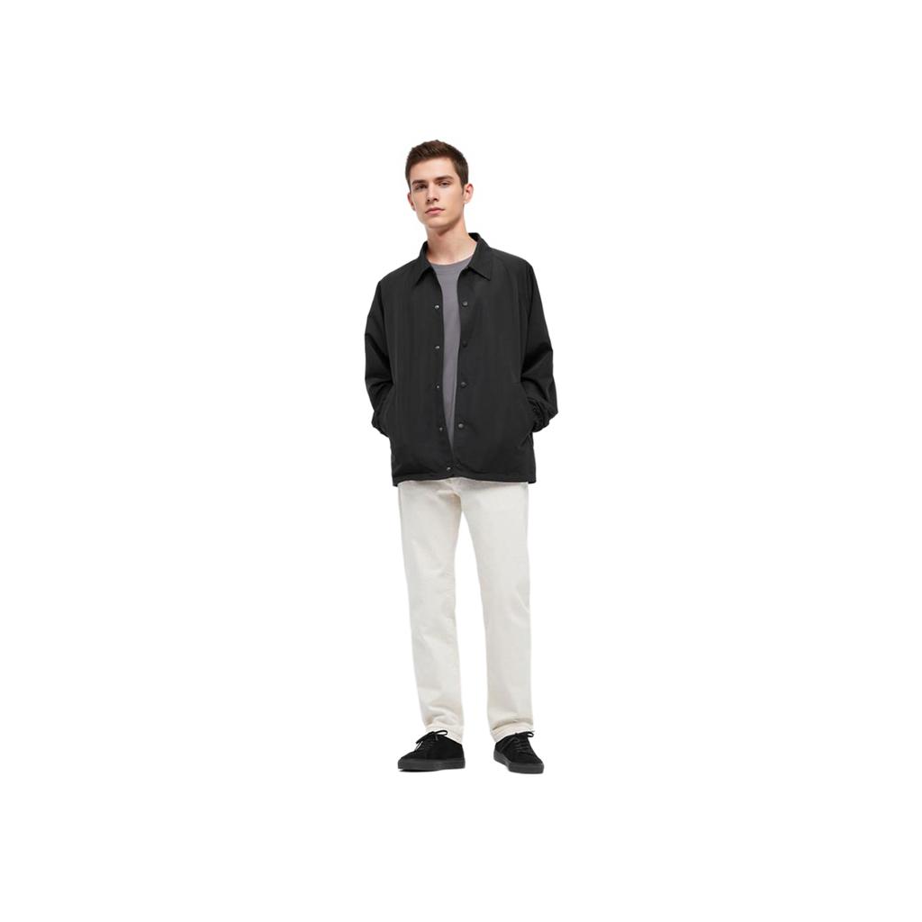 UNIQLO Collared Solid Color Single-Breasted Casual Jacket Unisex jackets Black 445041-09