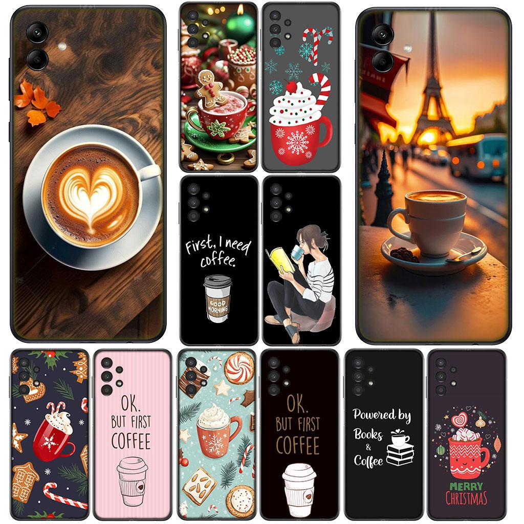 OK But First Coffee Book Christmas Cover for Samsung Galaxy A56 A26 A36 A10 A20 A30 A31 A32 A50 A51 A52 A53 A33 A12 A14 Case