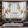 Wall Hanging Tapestry Custom NamePeter Rabbit Pattern Personalized Printed Fabric Wall Decor