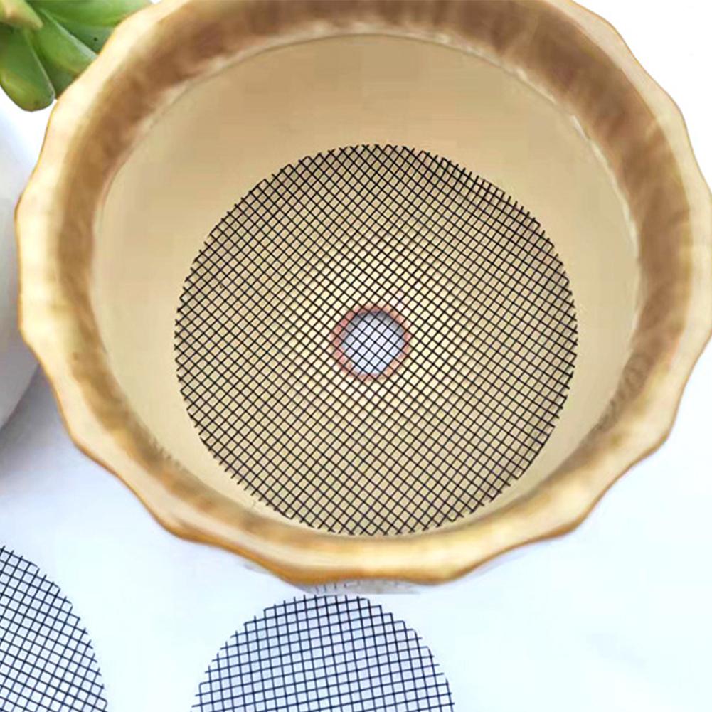 100 Pieces Set Bonsai Pots Mesh Pad Flower Pot Drainage Mat