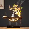 Chinese Style LED Ring Lamp with Backflow Incense Burner for Living Room Decor