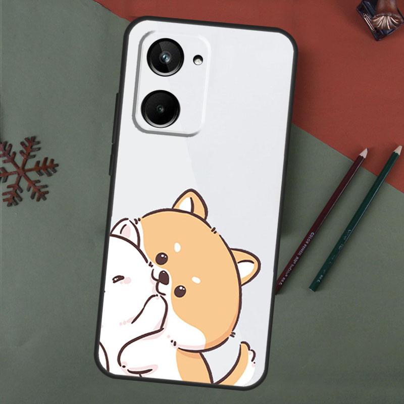 Funny Animal Cats Dog Tiger Couple For Realme GT Neo 5 3 2 T 8 9 10 11 Pro Plus C11 C15 C21 C25 C30 C31 C33 C35 C55 C21Y Case