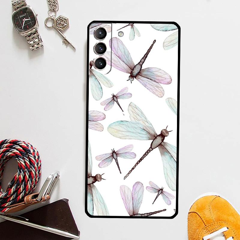 Dragonfly Insect Pattern Case For Samsung Galaxy S25 Ultra S20 S21 S22 S23 Plus S24 Ultra S9 S10 S25 FE Cover Coque