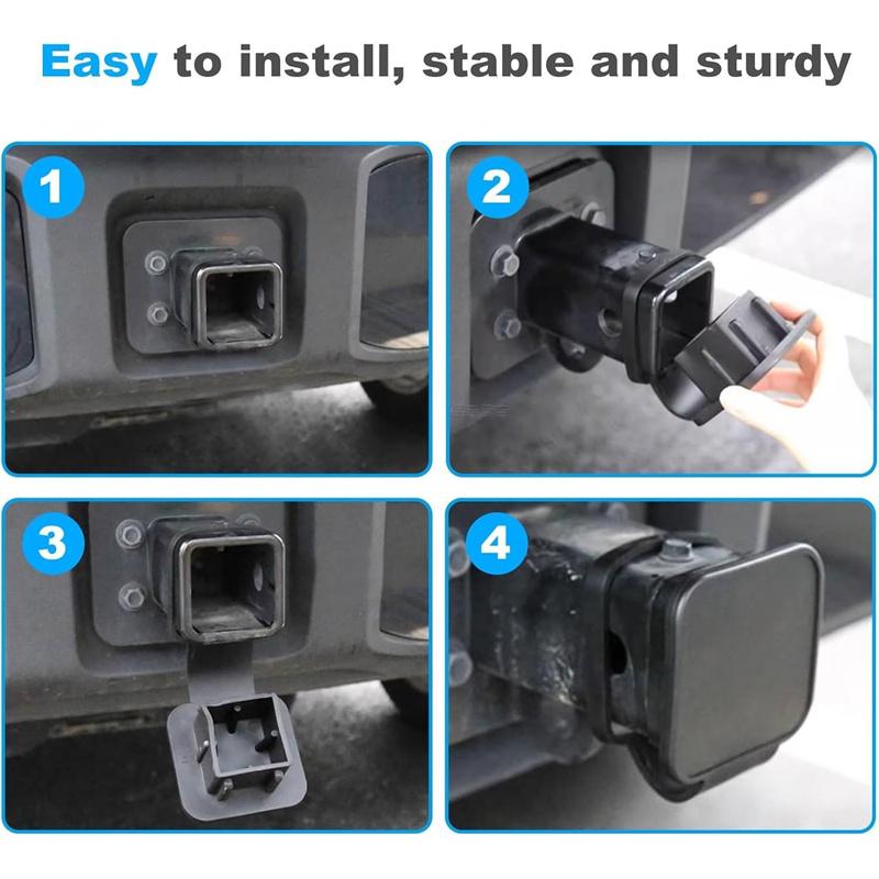 Trailer Hitch Cover 2-Inch Waterproof Towing Hitch Covers Uni-versal Plug Tube Cap Protector Automobile Exterior Car Accessories