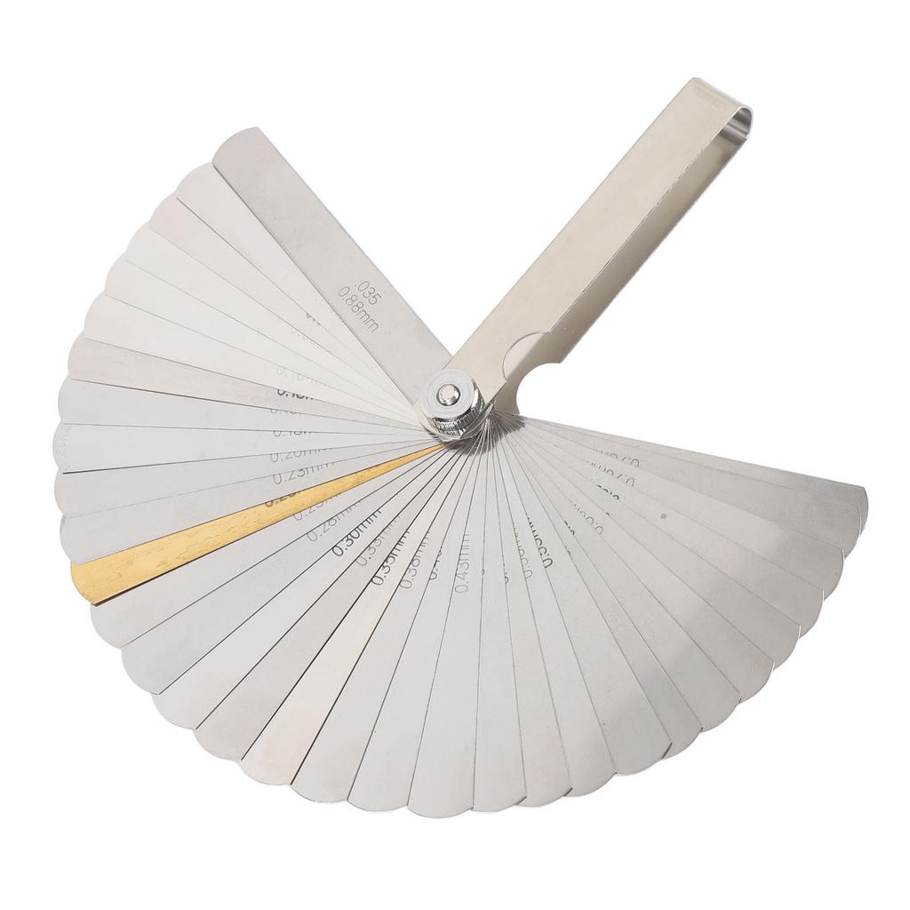 9 Stück Unterseiten-Radiuslehre Edelstahl 32 Klingen Saitenlagenlehre Lineal Schlüsselanhänger-Set