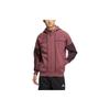 adidas Logo Printed Zipper Splice Hooded Jacket for Men, Red-Brown