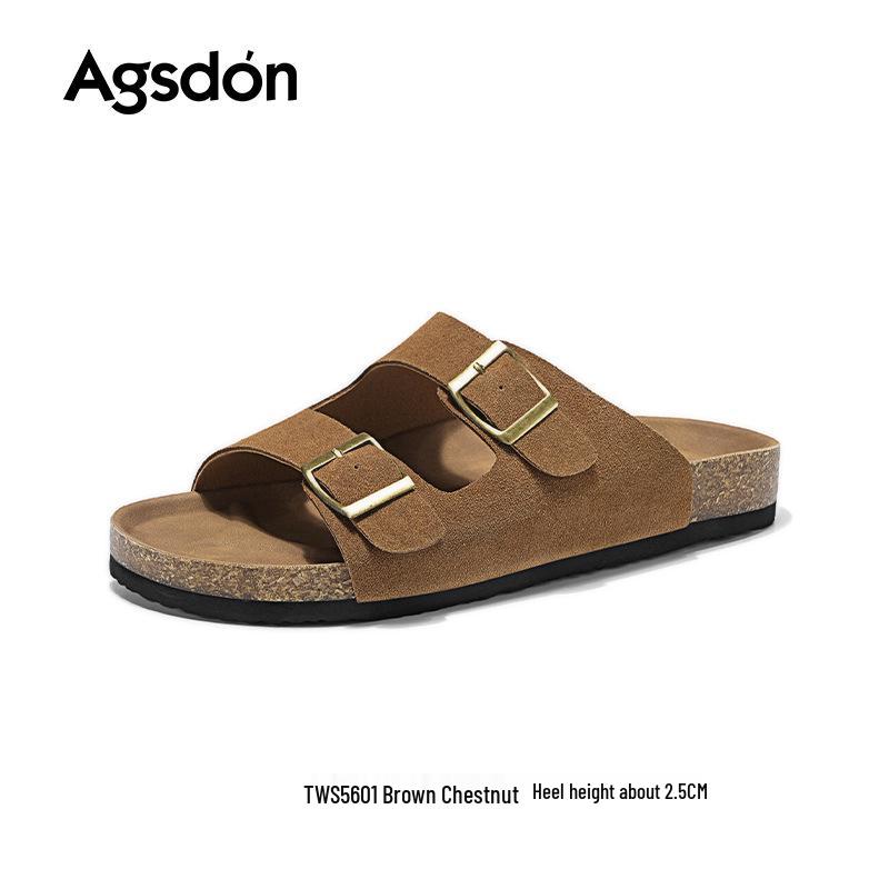 Aogushi Deng Men’s Summer 2025 Open-Toe Soft Sole Retro Flip-Flops 40