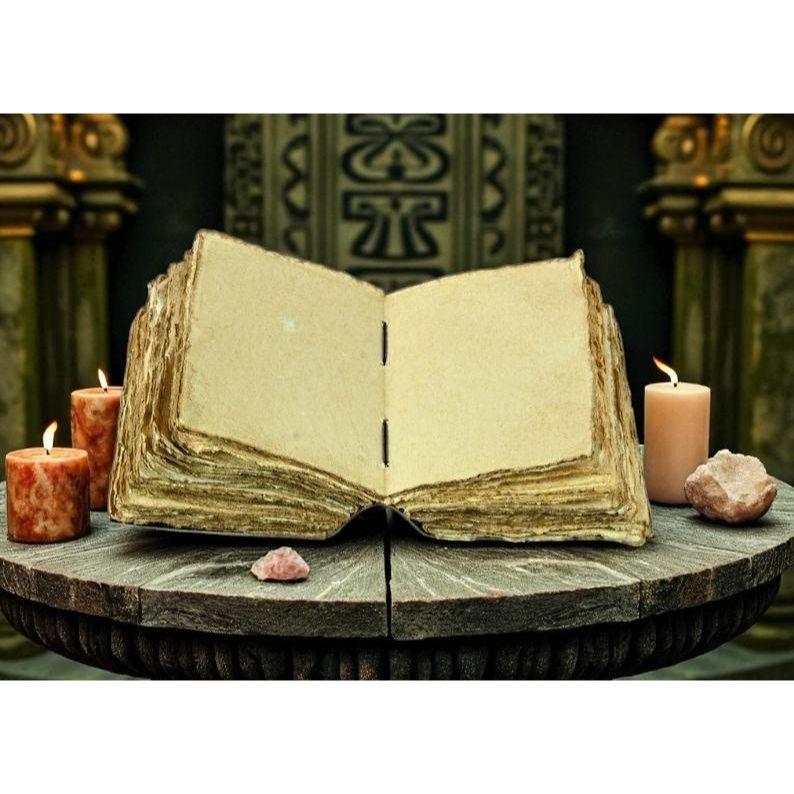 Luna Moth Leather Book of Shadows | Chakra Spell Journal | Leather Witchcraft Grimoire | Witchy Gift | Handmade Notebook