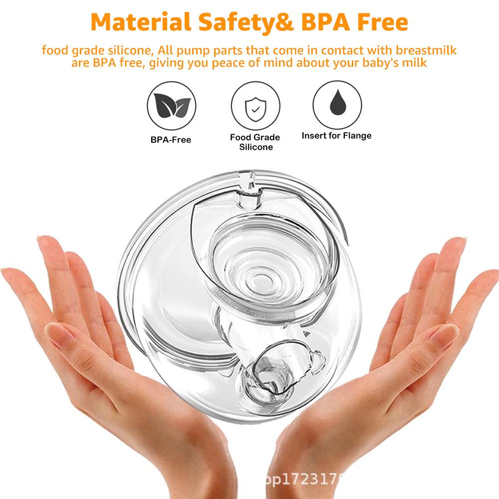 Kit Accesorii Pompa de Sâni din Silicon: Flanșă, Diafragmă, Supapă cu cioc de rață, Conector T, Capac de praf, Sticlă de lapte.