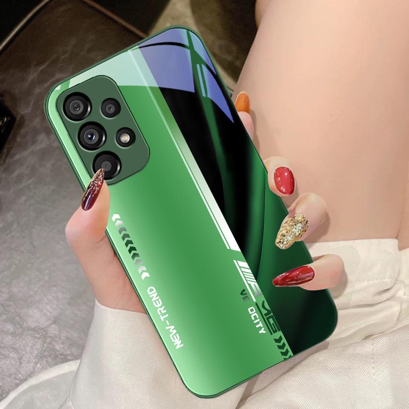 Handyhülle aus gehärtetem Glas für Samsung Galaxy S10 4G S20 11E 30 S21 21Fe 22 Pro S23 Ultra 5G S8 S9 Farbverlauf zweifarbig