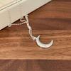 Moon Necklace for Silver Sterling Silver Crescent Moon Clavicle Popular Day Gift [Rockyu] Women, & Gold, 925, Zirconia, Pendant, Cute, Chain,