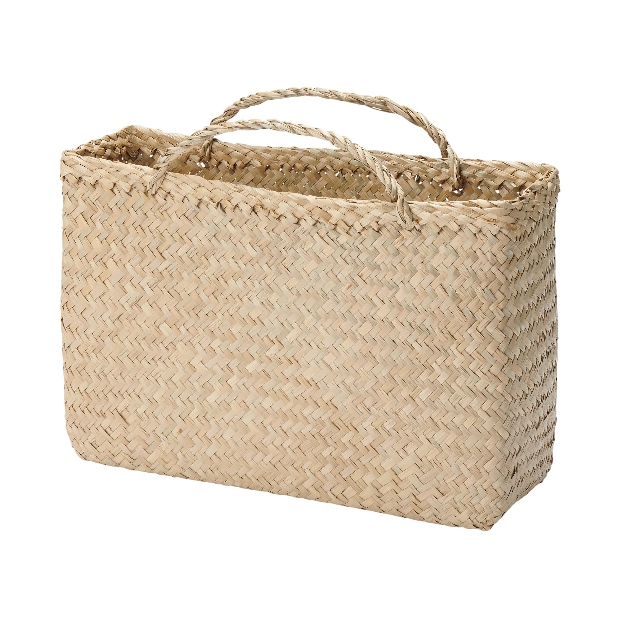 

MUJI Seagrass Wicker Basket with KG0VPA3A Handles, Large,