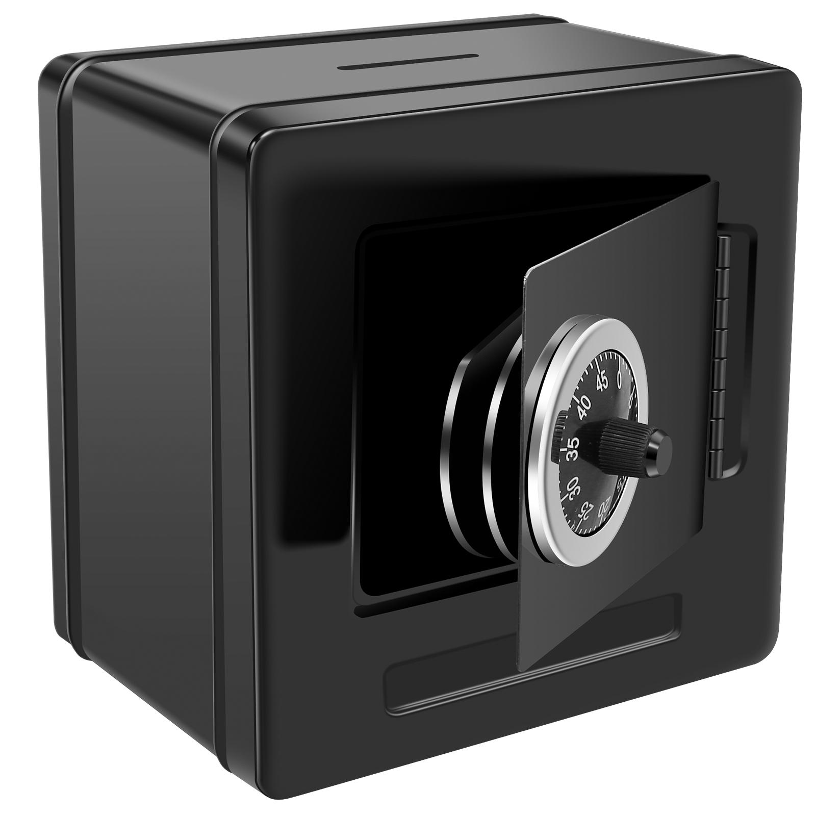 

Стальная копилка, черная копилка, депозитная банка с кодовым замком, устойчивая к падениям, для хранения денег и монет, подарок для детей и взрослых чёрный