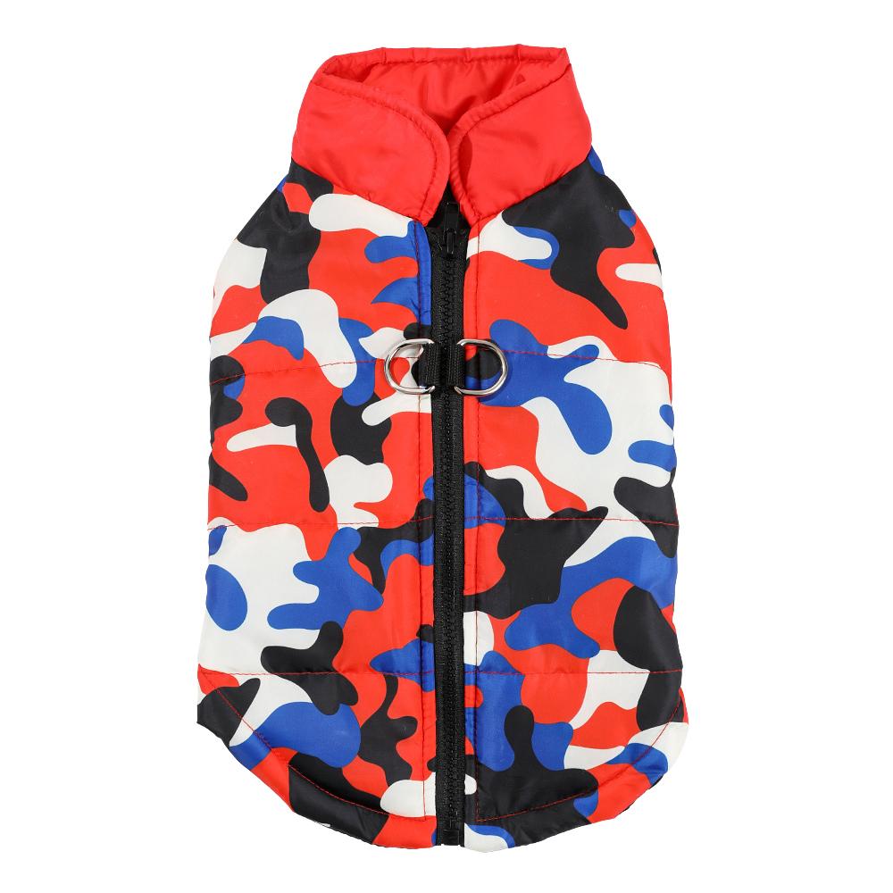 Warm Pet Clothe Winter Windproof Puppy Jacket Coat Camouflage Print Sleeveless Apparel With D-ring For Small Dogs Cats Yorkshire