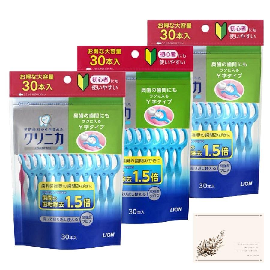 

из 3 Clinica Advantage Dental Floss 30 шт. x 3 90 шт. SHOP POLITE карманные салфетки включены [Набор пакетов] Y-образный