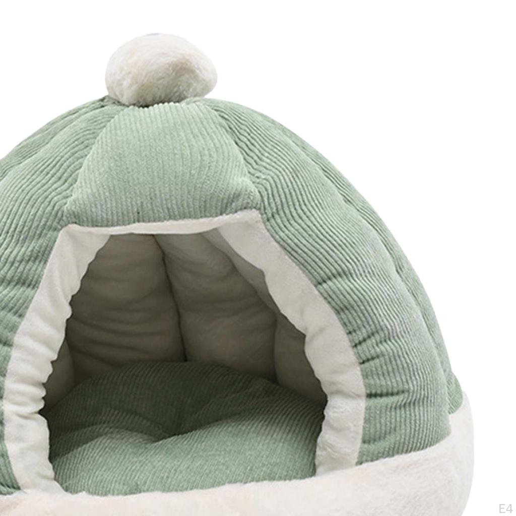 Cat Bed Dog with Removable Washable Cushion Kennel Decorative Slip Villa Shelter for