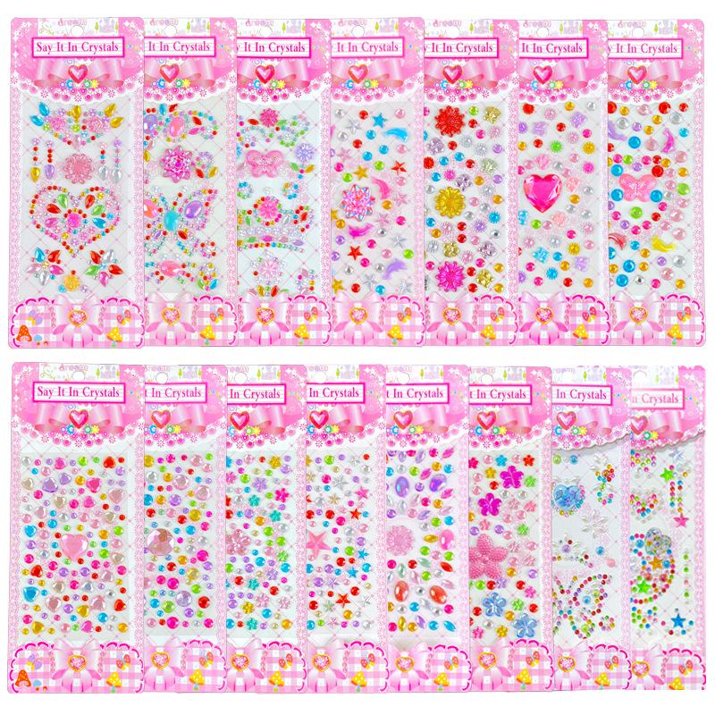 Children's 3D Princess Cartoon Diamond Gem Stickers - Cute Acrylic Crystal Toys