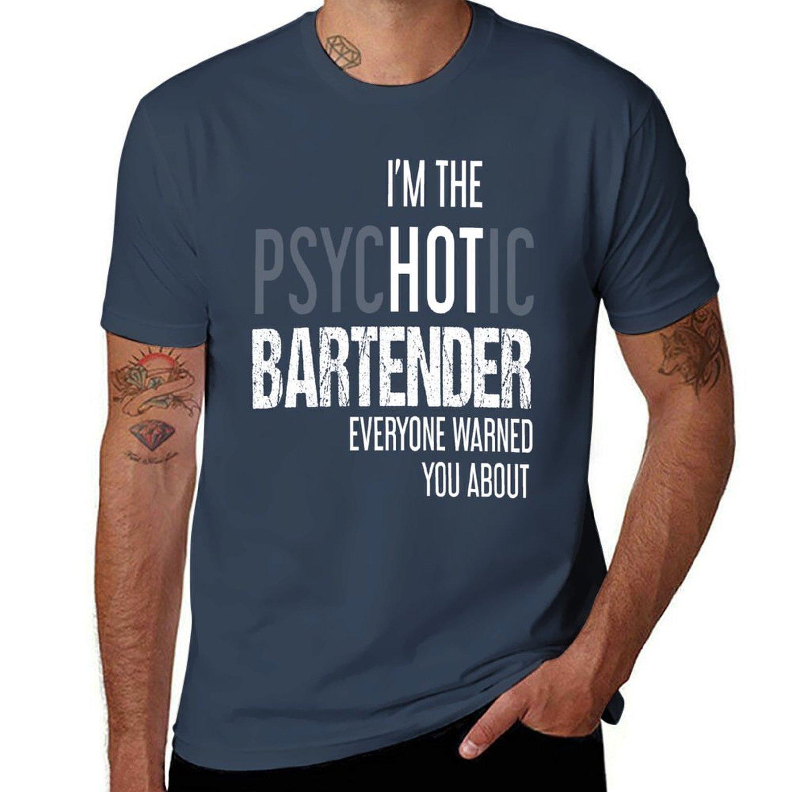 IM THE PSYCHOTIC BARTENDER EVERY WARNED YOU ABOUT TShirt Thanksgiving Day Tee Top S