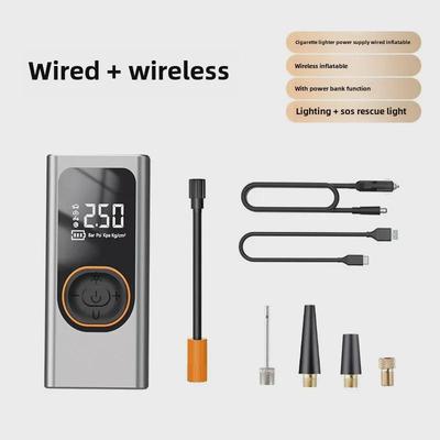Portable High-Pressure Wireless Car Tire Pump with Power Bank