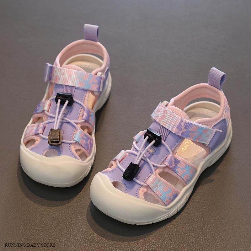 

New Camouflage Children s Sports Sandals Toe Protection Stream Tracing Shoes for Boys Chic Looks Teenage Girl Beach Shoes I05125 26 розовый
