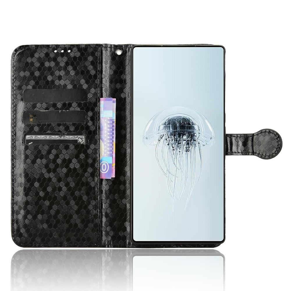 

For ZTE nubia Red Magic 10 Pro+ 5G/10 Pro 5G Wallet Case Dot Pattern Imprint PU Leather Phone Cover Silver