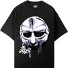 Rapper Doom Mask Hip Hop Graphic TShirt Casual Digital Print Pure Heavy Cotton T Shirt Summer Unisex