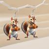 Acrylic Squirrel & Acorn Earrings: Perfect for Christmas or Daily Wear for Women