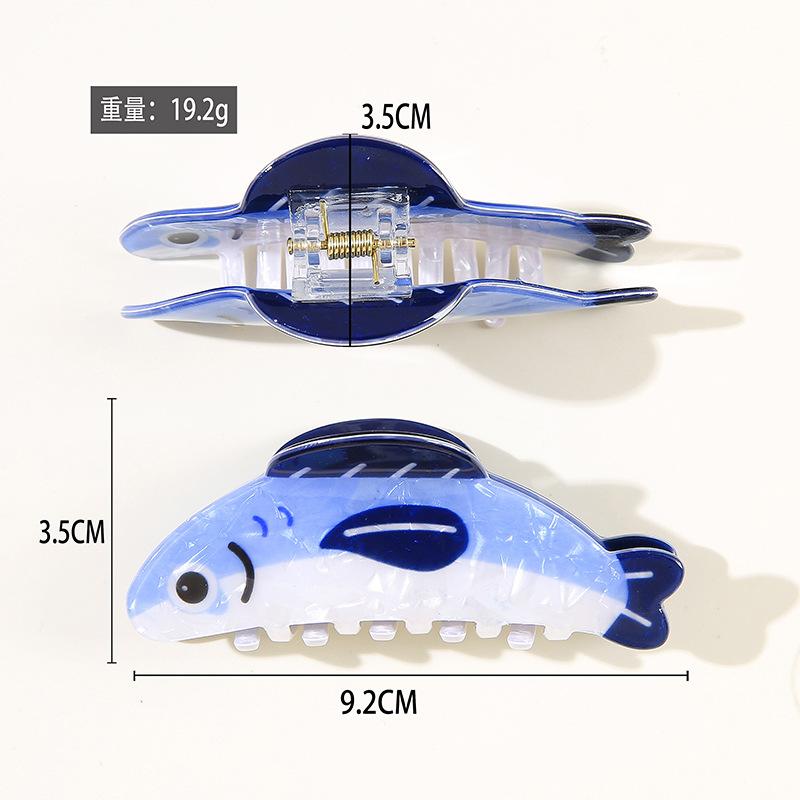 1pc New Creative Ocean Sardine Clip Hair Clip Cute Texture Shark Clip Ponytail Clip Hair Ornaments Female