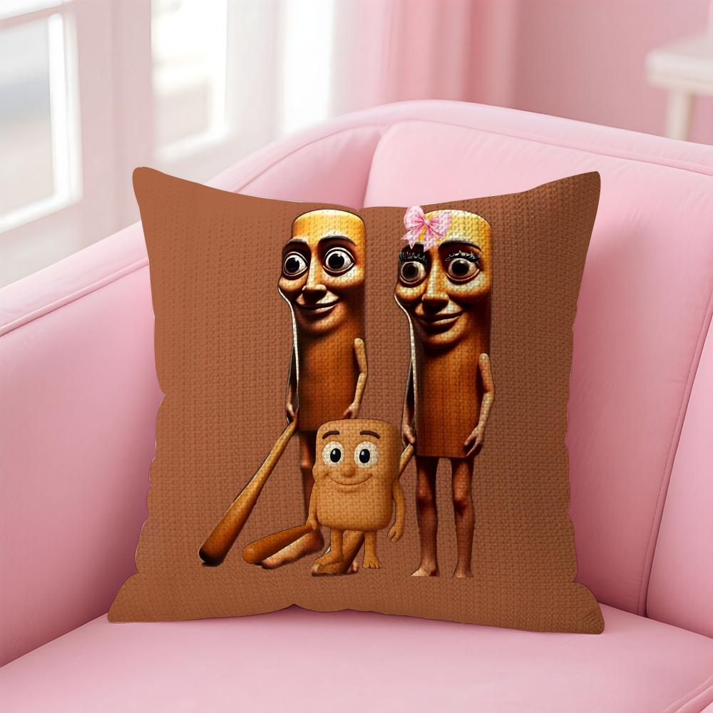 

Tung Sahur Tralalero Cushion Cover Natural Linen Pillow Case DoubleSided Print Decorative Sofa Pillowcase Home Decor Gift 30x30cm