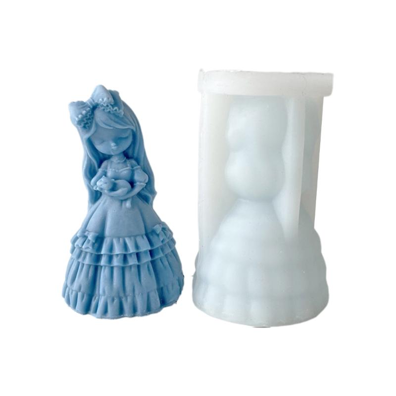 

DIY Silicone Candle Resin Mold Tablets Molds Scented Candle Ornaments Lovely Girl Epoxy Casting Molds Handmade Craft