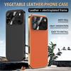 Luxury Plating Matte Leather Phone Case for iPhone 17 Air 16 15 14 13 12 Pro Max Full Camera Coverage Anti-fingerprint Cover