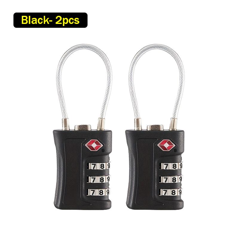 TSA Customs Code Lock for Travel Luggage Combination Padlock Password Changeable Locks Backpack Zipper with Cable Cabinet Locker